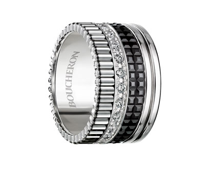 خاتم Boucheron Quatre من الذ هب الأسود نواعم