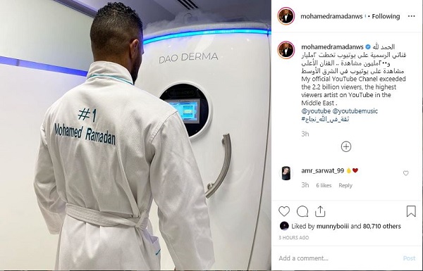 محمد رمضان الفنّان الأعلى مشاهدة في الشرق الأوسط