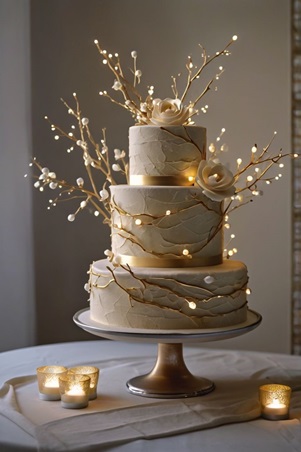 استوحي أفكارًا لإضاءة كعكة زفافك البرّاقة