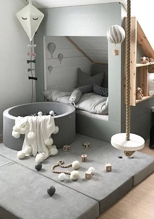 درجات الرمادي لغرفة أطفال أنيقة وفريدة نواعم