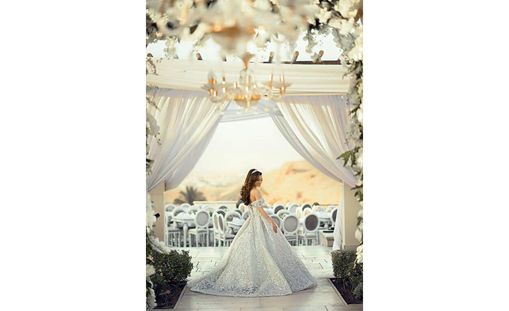 10 صور تظهر جلسة تصوير كارمن سليمان المميزة اثناء حفل زفافها