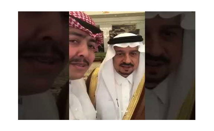 بالفيديو : مواطن سعودي يمزح مع امير الرياض 