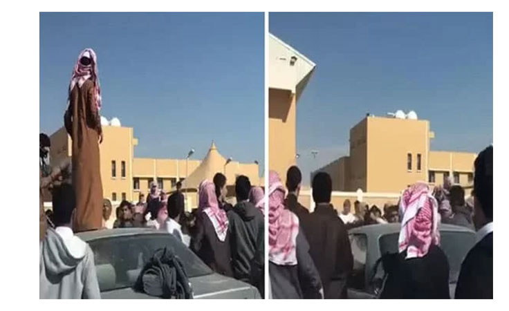بالفيديو مضاربة جماعية عنيفة بين طلاب مدرسة ثانوية بالسعودية