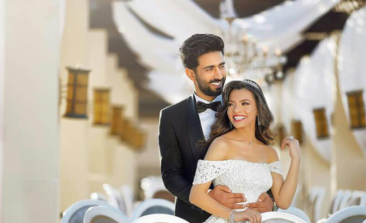 10 صور تظهر جلسة تصوير كارمن سليمان المميزة اثناء حفل زفافها