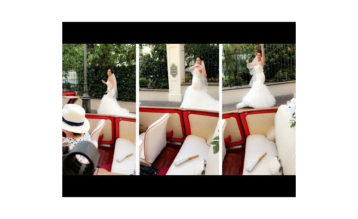 بالفيديو عروسة ترقص على أغنية كيكي بفستان زفافها في الشارع !