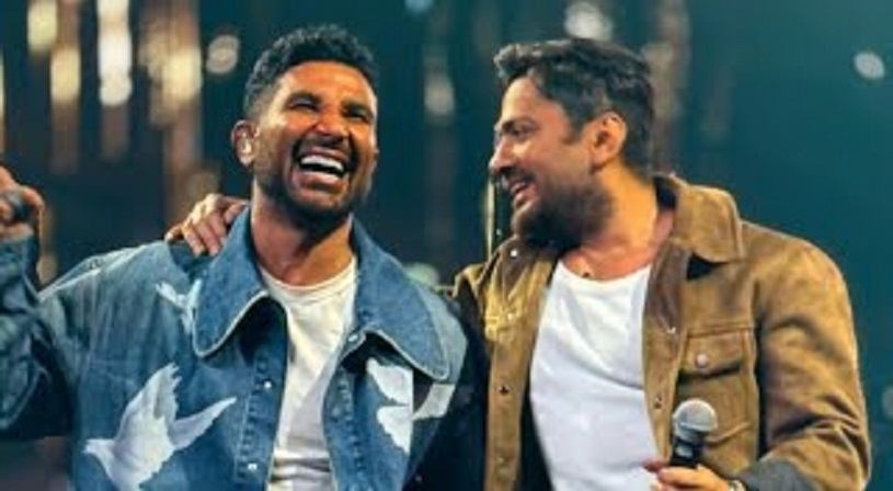 أحمد سعد يزور تامر حسني بعد أزمته الصحية: 