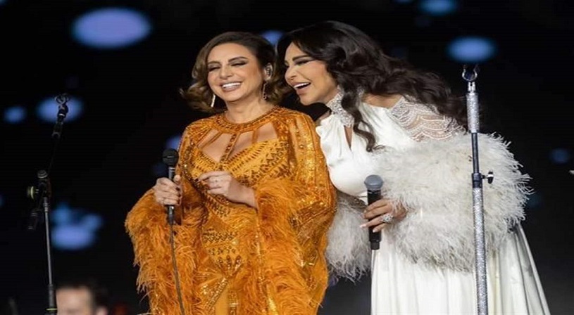 أحلام وأنغام تتبادلان رسائل محبة بعد نجاح حفل لندن