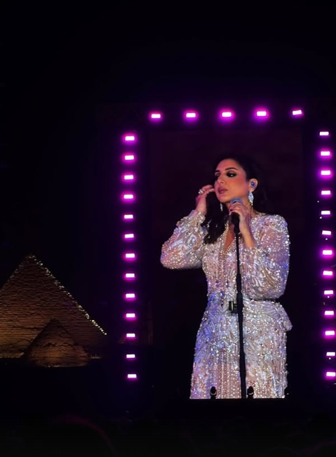 من حفلها بالأهرامات... أنغام: بدعي لـ تامر حسني من المكان المبارك