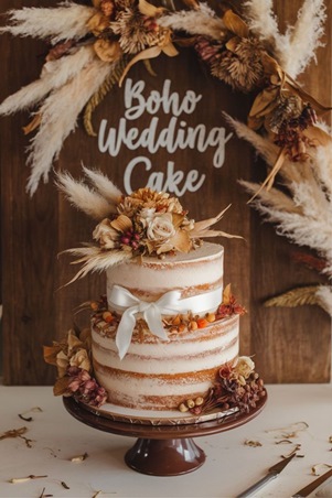 الكعكة على طراز البوهو مثالية لحفل زفافك الخريفي
