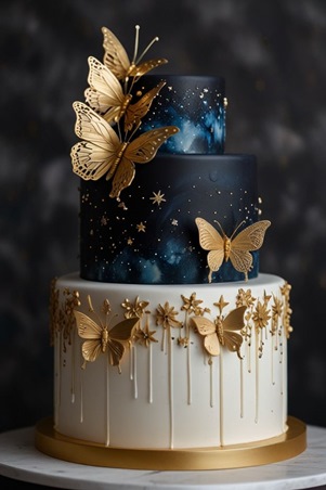 الفراشات اختيار رقيق ومرح لتزيين كعكة حفل زفافك