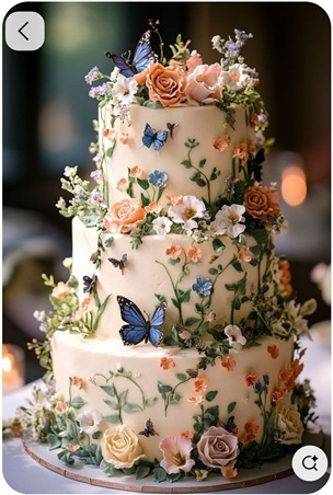 الفراشات اختيار رقيق ومرح لتزيين كعكة حفل زفافك