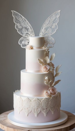 الفراشات اختيار رقيق ومرح لتزيين كعكة حفل زفافك