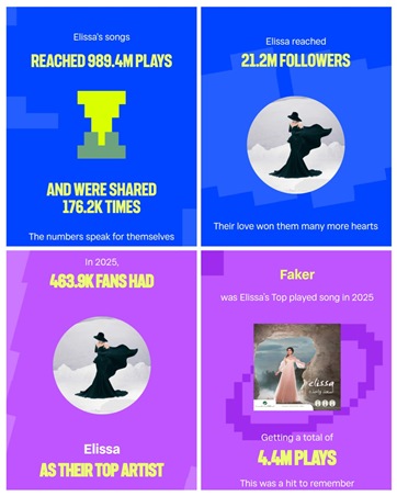 إليسا النجمة الأكثر تأثيراً بـ2025