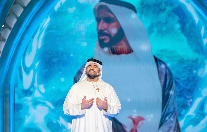حسين الجسمي يهدي شاعر المليون رائعة الشيخ زايد بن سلطان آل نهيان