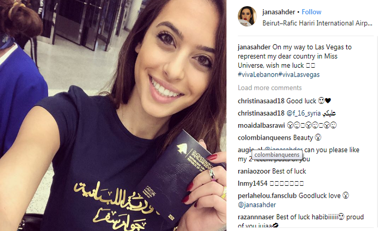 هكذا توجّهت وصيفة ملكة جمال لبنان للمشاركة في مسابقة ملكة جمال الكون