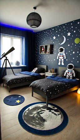شاهدي تصاميم غرف أطفال مستوحاة من الفضاء