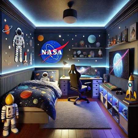 شاهدي تصاميم غرف أطفال مستوحاة من الفضاء