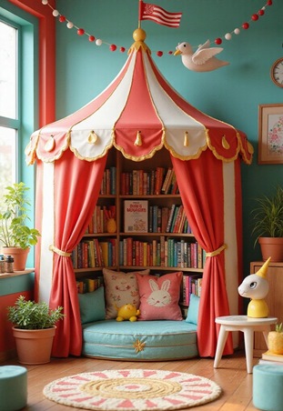 استوحي أفكار تصميم ركن دافئ للقراءة في غرفة طفلك