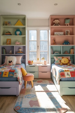 شاهدي أجمل تصاميم الغرف لأطفالك التوأم