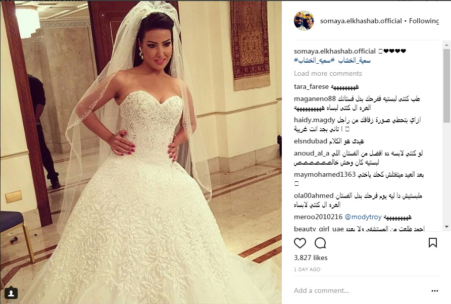 سٌميّة الخشّاب تعيد نشر صورتها بأغلى فستان زفاف في العالم