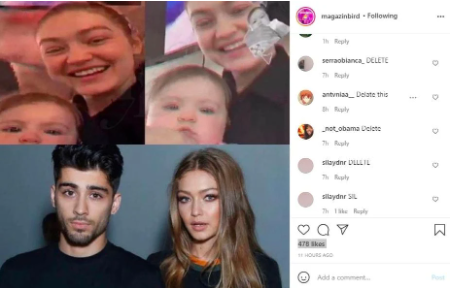 جيجي حديد تنشر صورة ابنتها بالخطأ ثم تحذفها