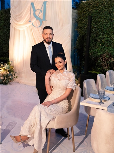 الصور الرسمية من حفل خطوبة ملك أحمد زاهر وشريف الليثي