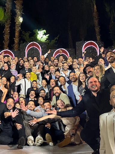 هنا الزاهد وأحمد فهمي يجتمعان في حفل زفاف الفنان حاتم صلاح