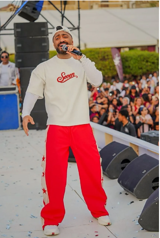 تامر حسني يفاجئ الجمهور بدويتو مع السفير الفرنسي على المسرح