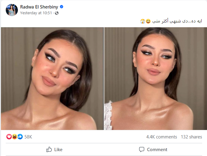 رضوى الشربيني تنبهر بشبيهتها: 