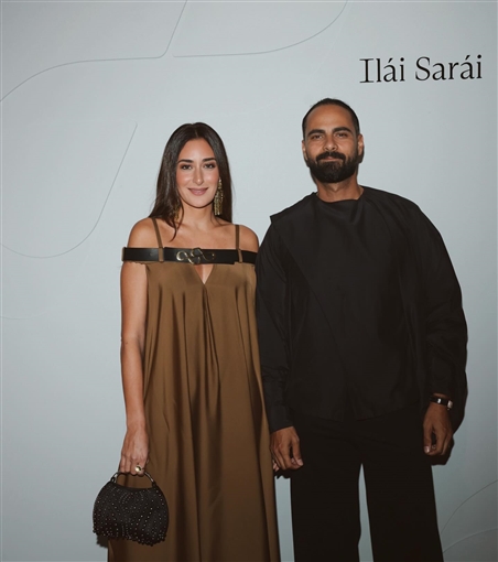 أحدث ظهور لأمينة خليل وزوجها خلال فعاليات عالم الموضة في دبي