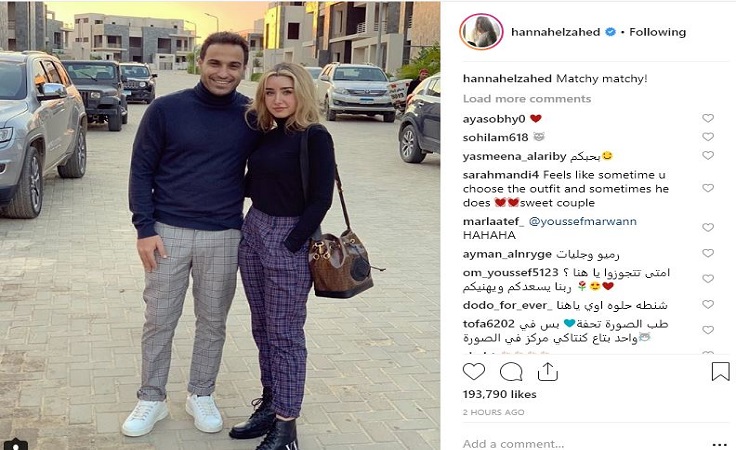 هنا الزاهد وأحمد فهمي بإطلالة متطابقة